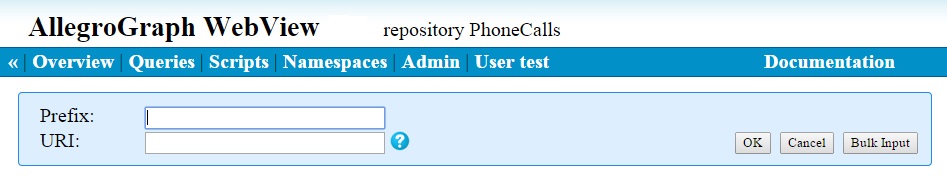 Add Namespace Dialog