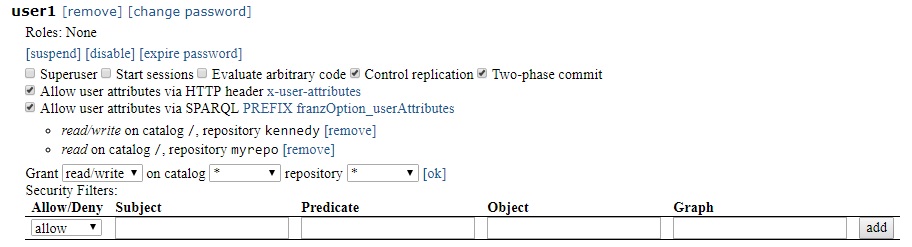 User1 add security filter