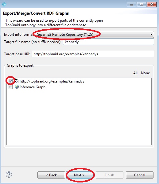 The Export into Format Dialog Box