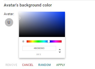 Avatar color choice widget