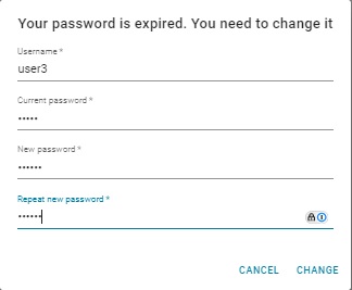 Password expired dialog
