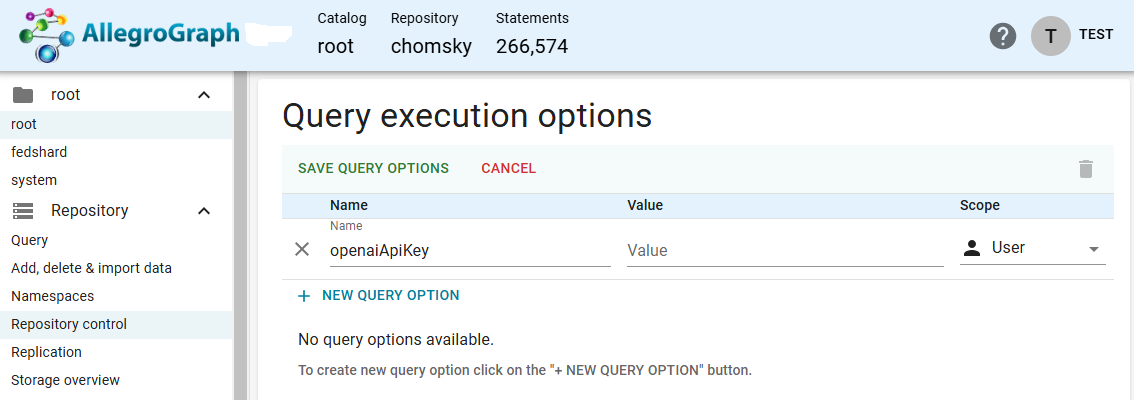 Query execution options