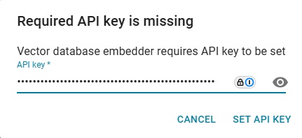 Dialog for specifying an OpenAI key