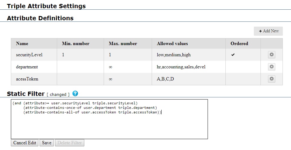 Static filter definition