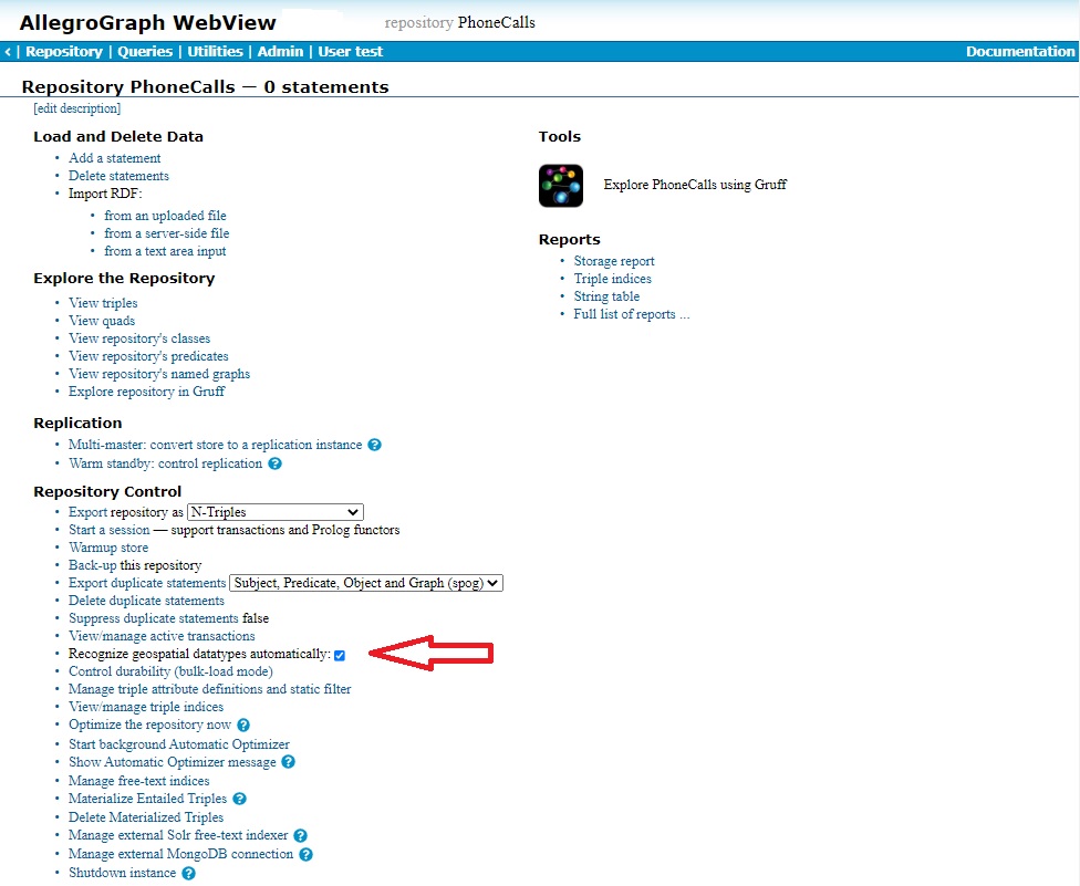 Recognize geospatial datatypes automatically checkbox