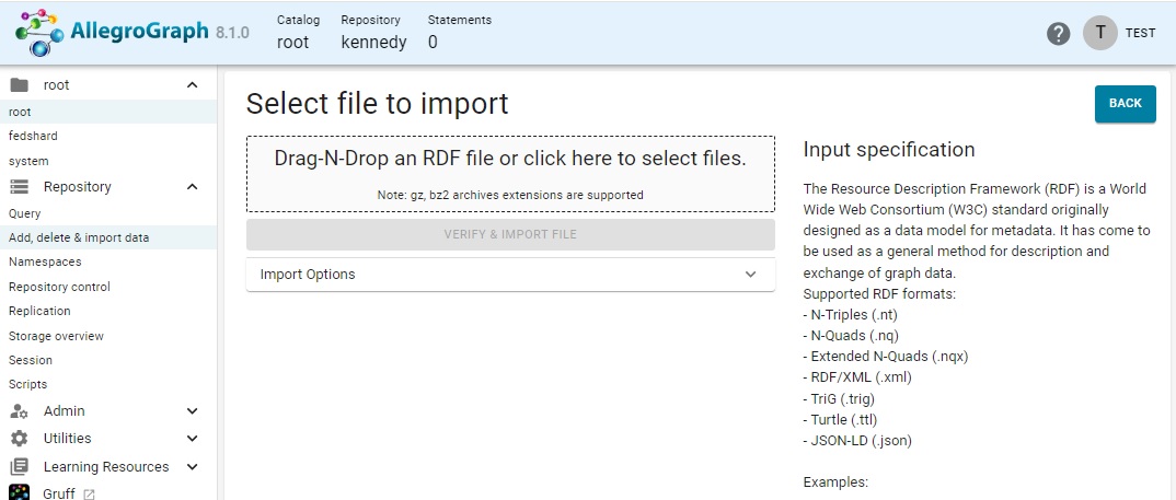 Data load page