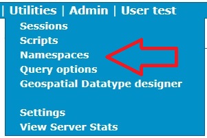 Utilities | Namespace menu choice