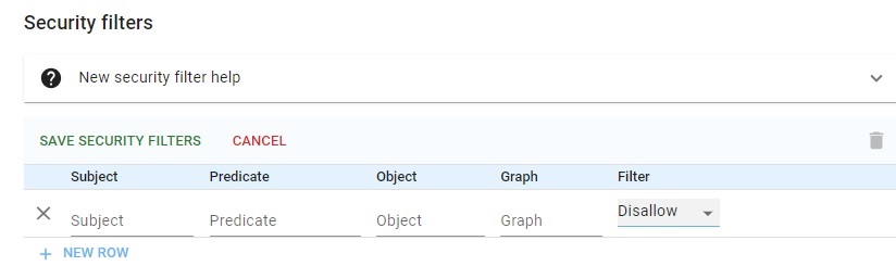 Setting a security filter