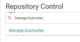 Managing duplicates menu item