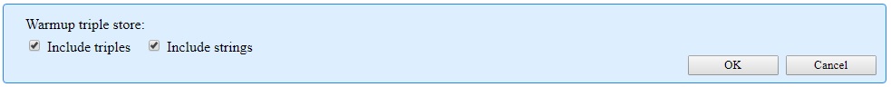 Warmup store dialog