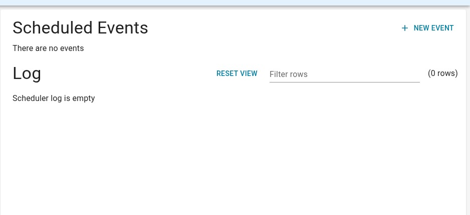Scheduler page