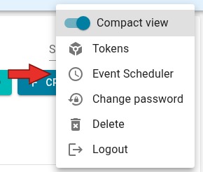 User menu options