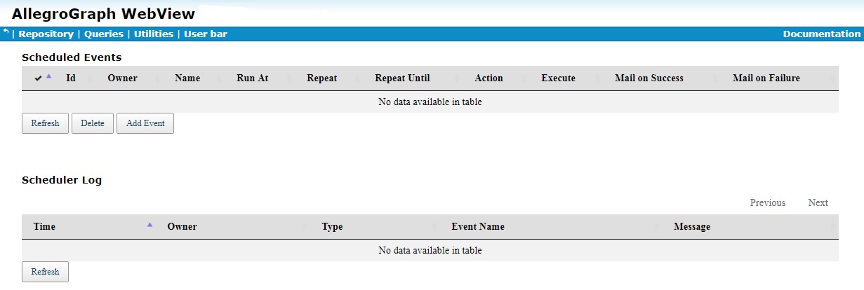 Scheduler page