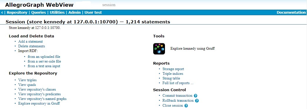 Session repo page