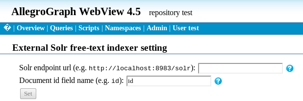 External Solr free-text indexer setting