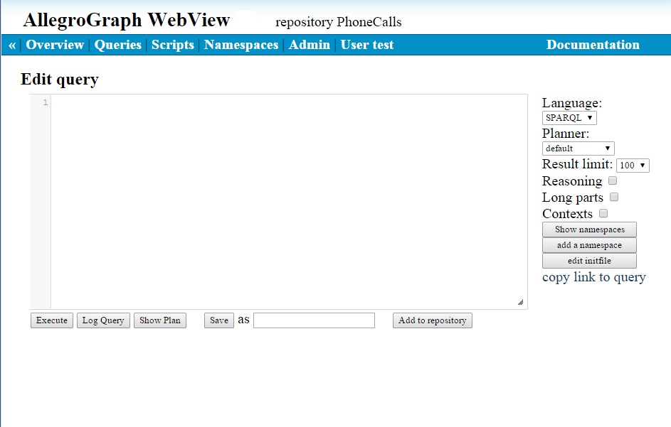New Query Page
